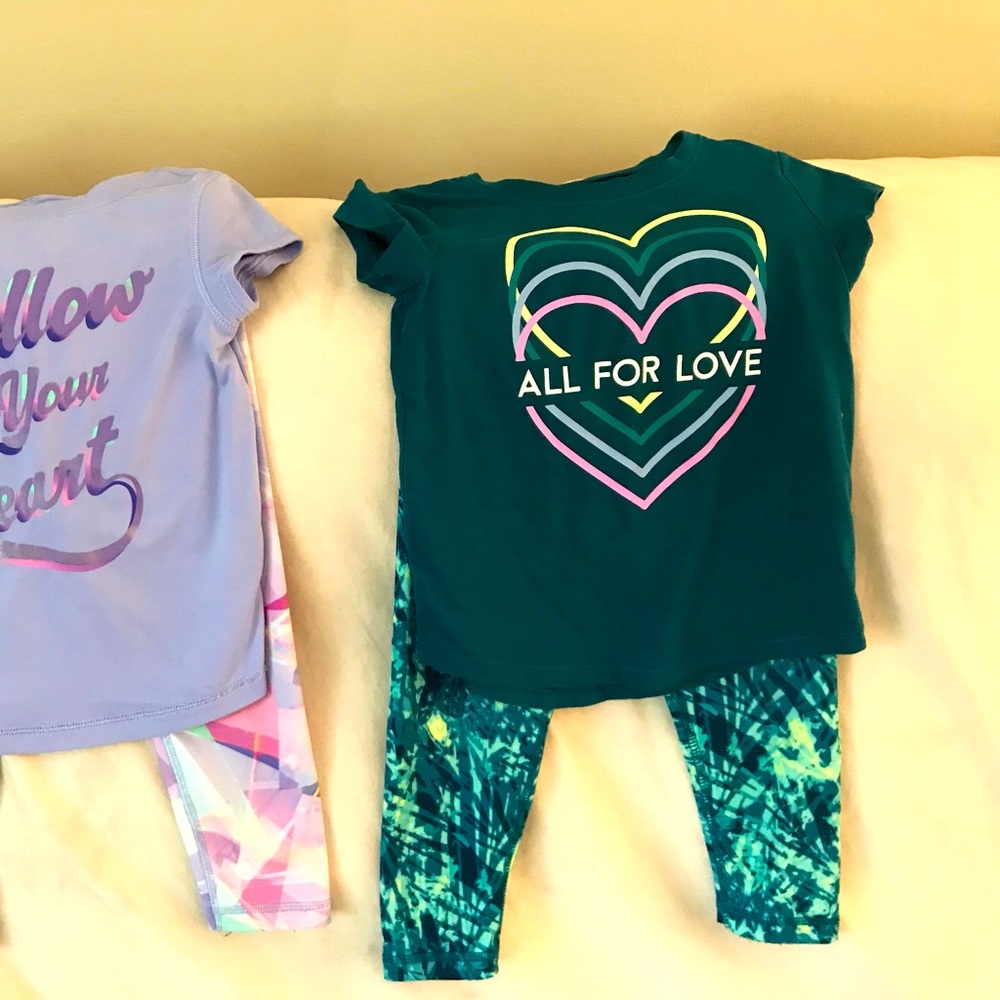 Toddler Girls 2 Tops and Bottoms Matching Sets